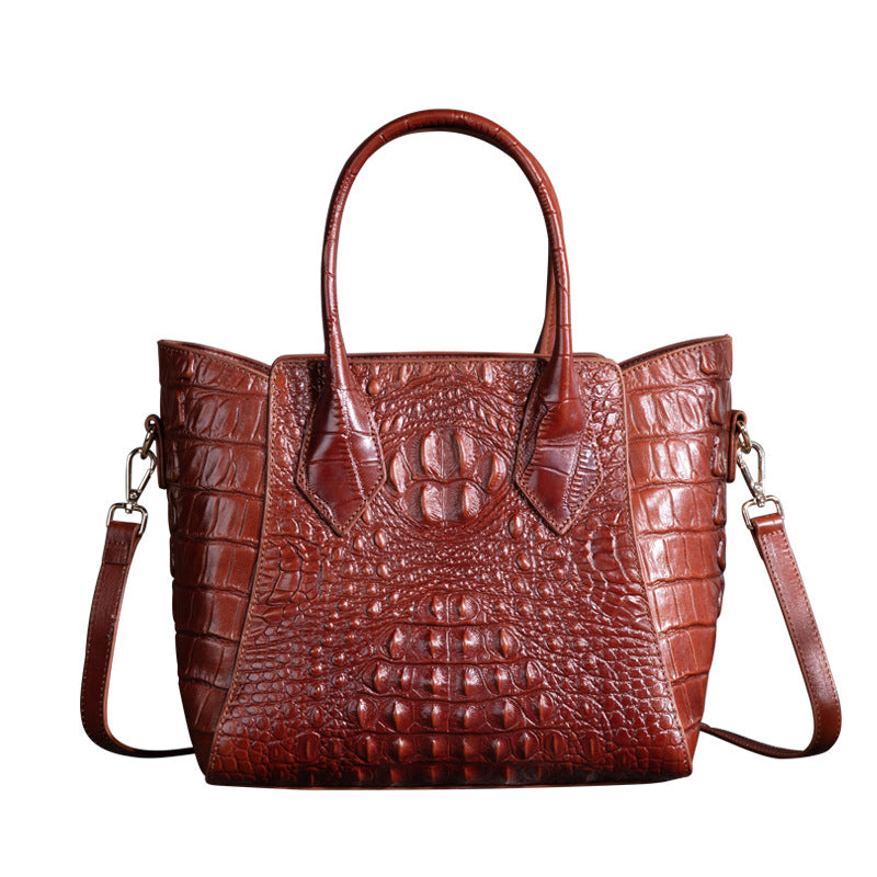 2020 New Women's Vintage Crocodile Leather Tote Bag