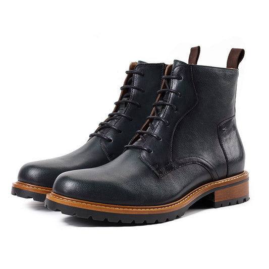 British Casual High-Top Leather Martin Boots for Winter
