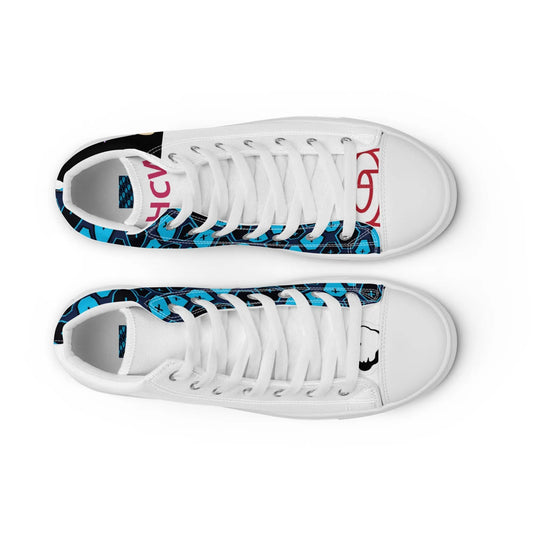 Caskets and patches Men’s high top canvas shoes - Hoodloom CityWear