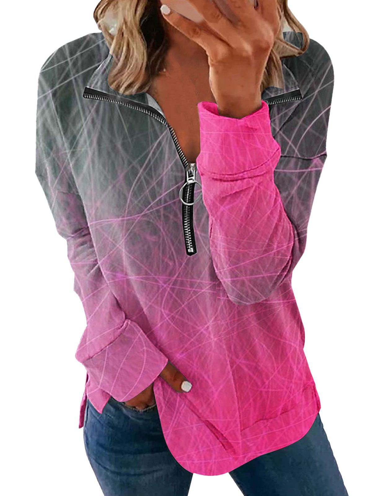 Colorful Tie Dye Hooded Long Sleeve Sweatshirt