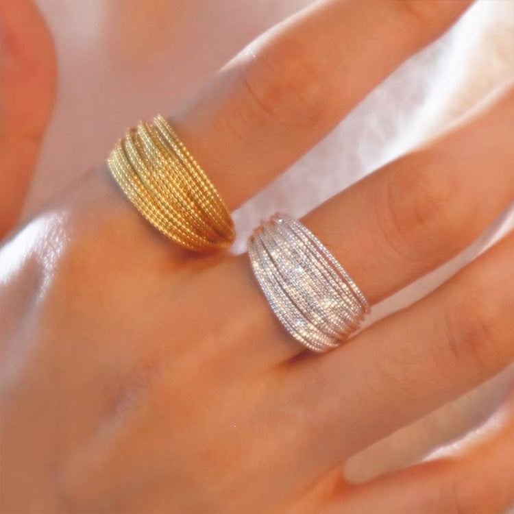 Gold Silver Circle Open Ring for Women - Fashionable Style