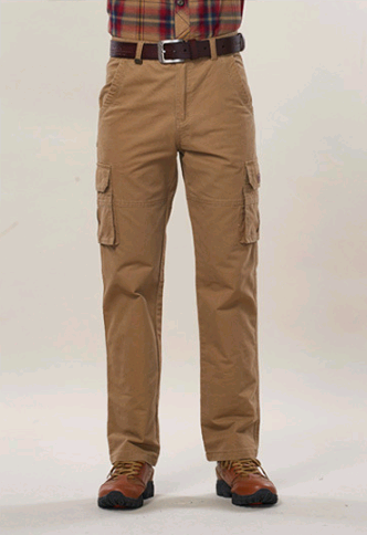 Men's Thick Cargo Pants, Loose Fit with Pockets