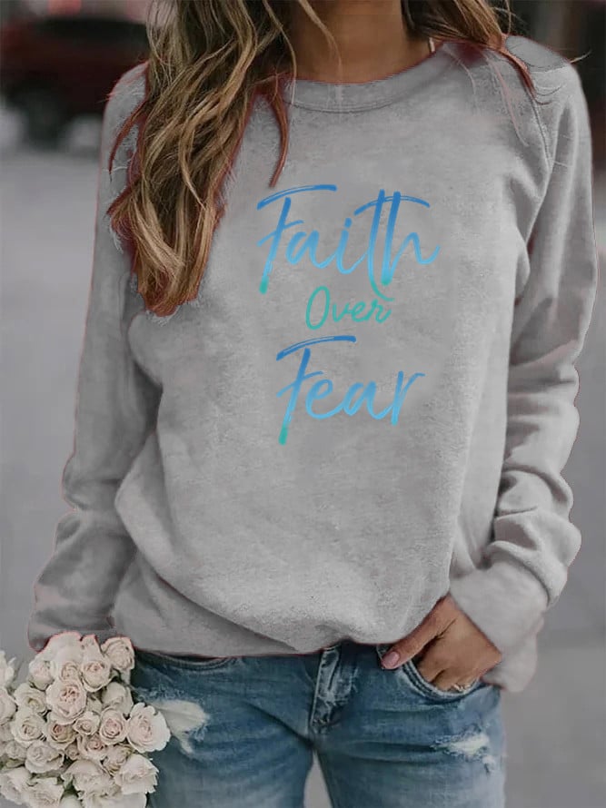 Printed Round Neck Sweater for Women