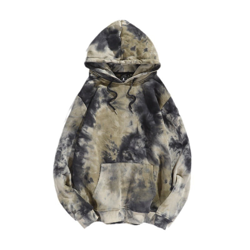 Loose Hooded Tie Dye Long Sleeve Sweatshirt