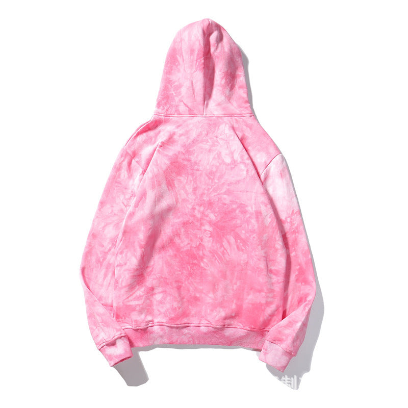 Loose Hooded Tie Dye Long Sleeve Sweatshirt