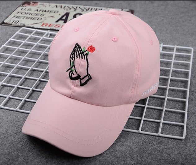 Korea Ulzzang Palm Rose Flower Baseball Cap