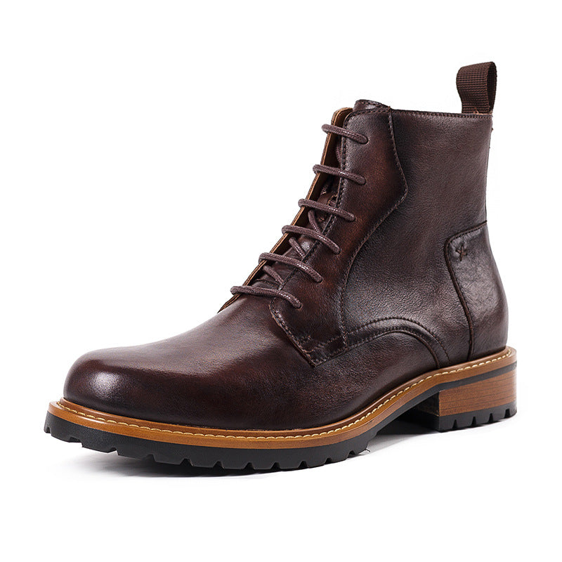 British Casual High-Top Leather Martin Boots for Winter