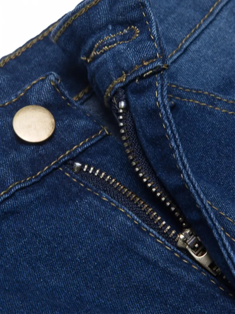 Women's Ripped Washed Blue Skinny Denim Trousers