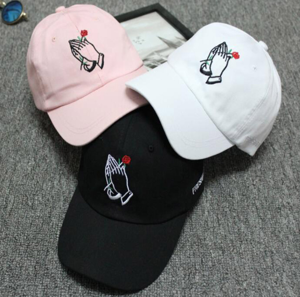 Korea Ulzzang Palm Rose Flower Baseball Cap