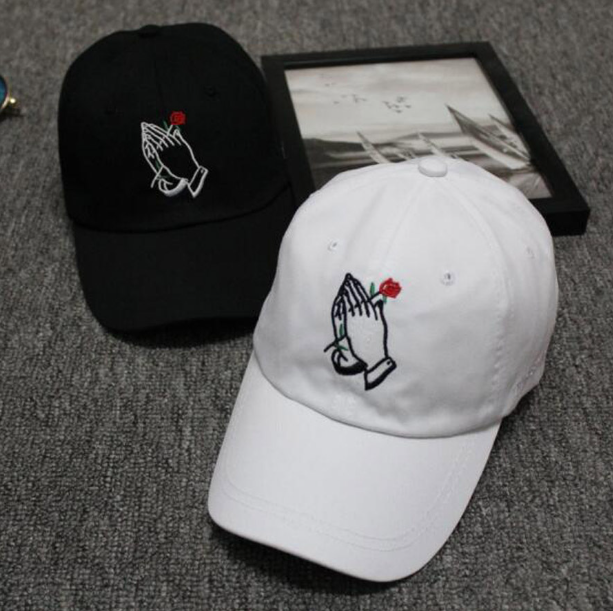 Korea Ulzzang Palm Rose Flower Baseball Cap