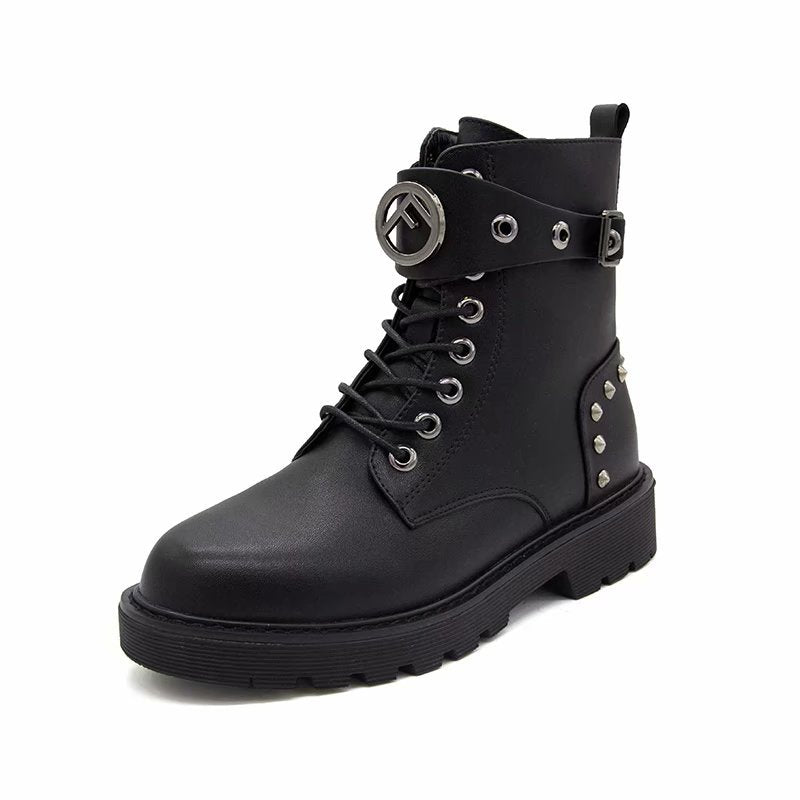 High-Cut Mid-Tube Women's Rivet Martin Boots