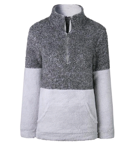 Soft Knitted Wool Sweater with Zipper Pockets (Women)