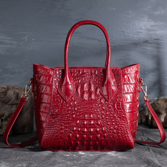 2020 New Women's Vintage Crocodile Leather Tote Bag