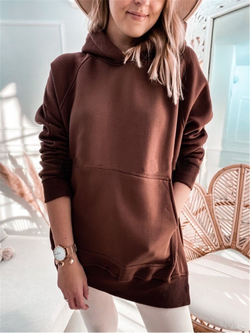 Thick Solid Color Women's Pullover Sweatshirt