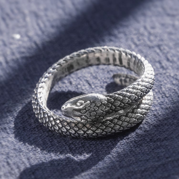 Snake Retro 999 Silver Ring Accessory