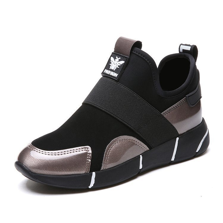 Gold Thick-Soled Women's Sports Casual Shoes