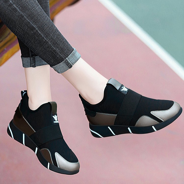 Gold Thick-Soled Women's Sports Casual Shoes