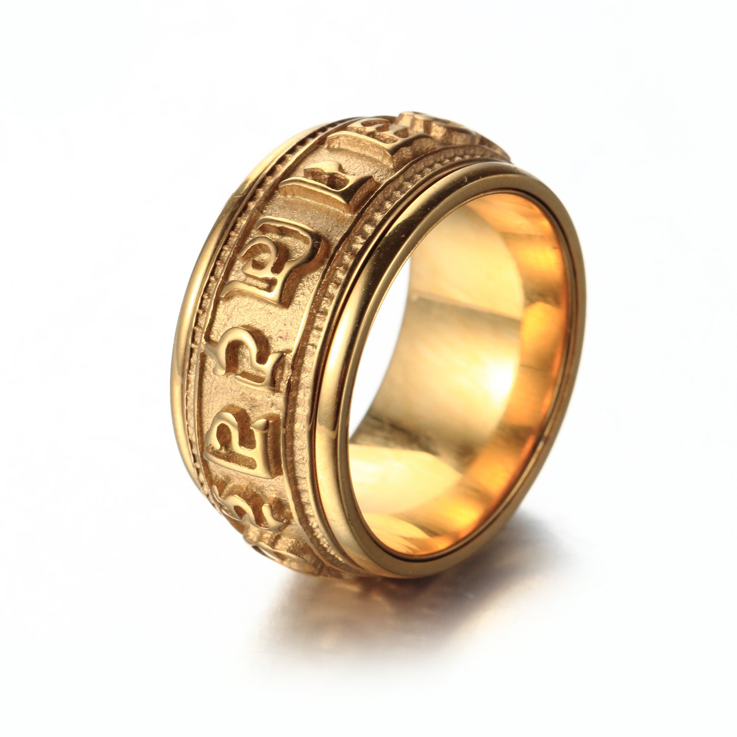 Retro Six-Character Mantra Rotating Ring