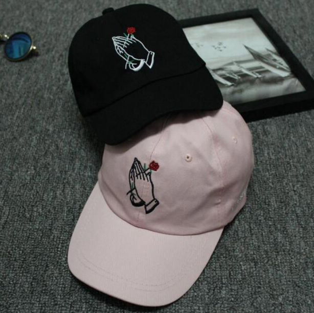 Korea Ulzzang Palm Rose Flower Baseball Cap