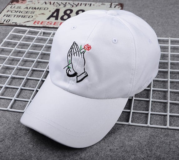 Korea Ulzzang Palm Rose Flower Baseball Cap