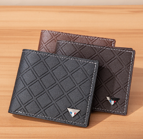 Retro PU Leather Slim Wallet for Short Men with Coin Pocket
