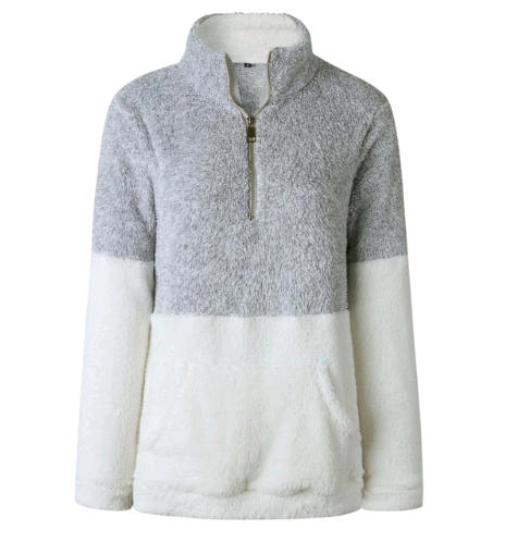 Soft Knitted Wool Sweater with Zipper Pockets (Women)