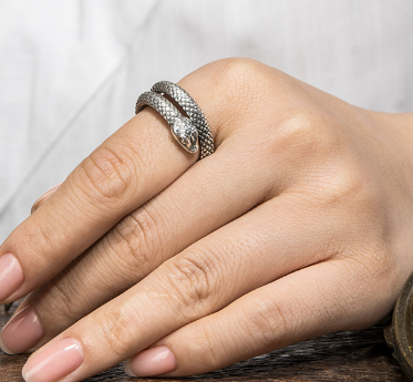 Snake Retro 999 Silver Ring Accessory