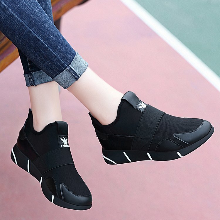Gold Thick-Soled Women's Sports Casual Shoes