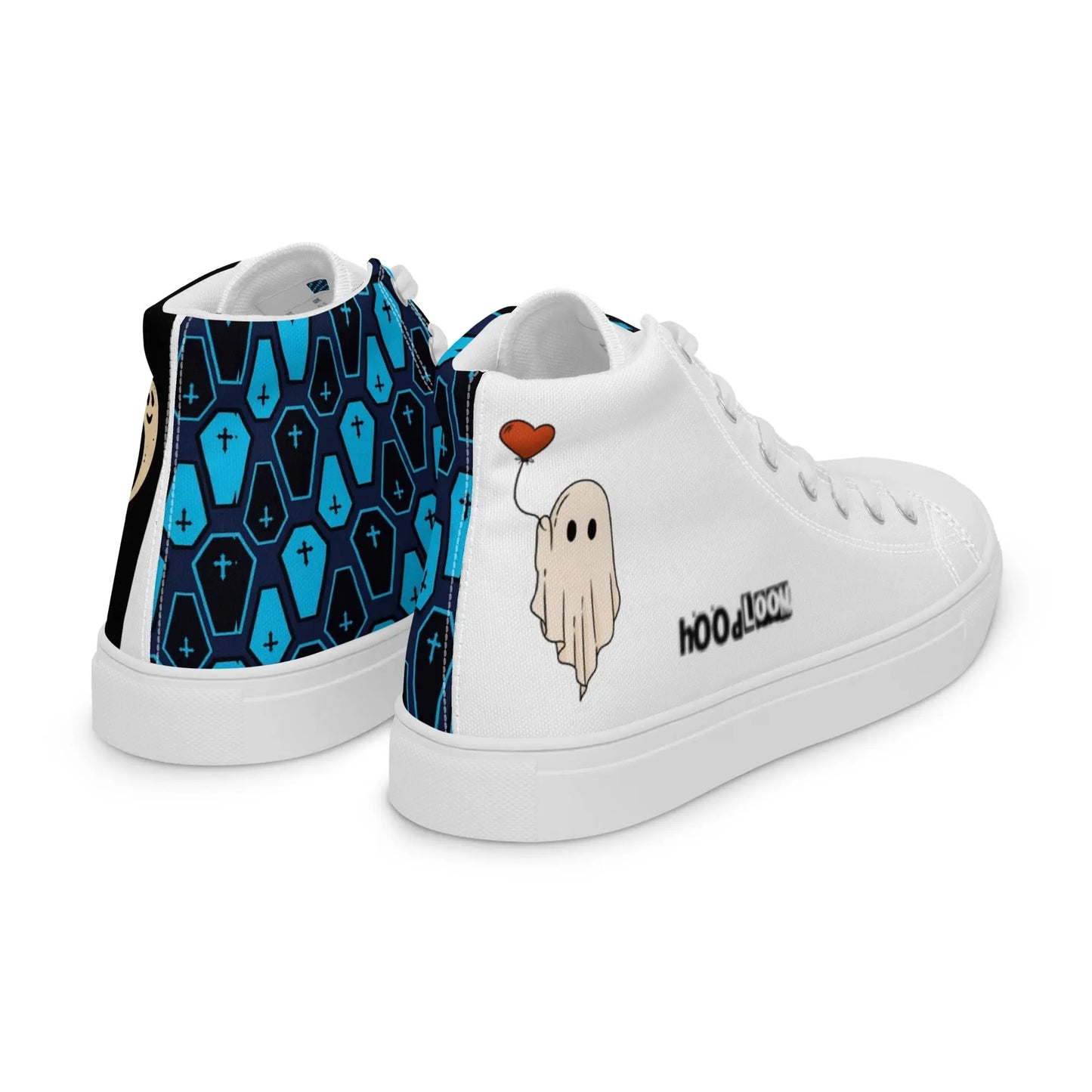 Caskets and patches Men’s high top canvas shoes - Hoodloom CityWear