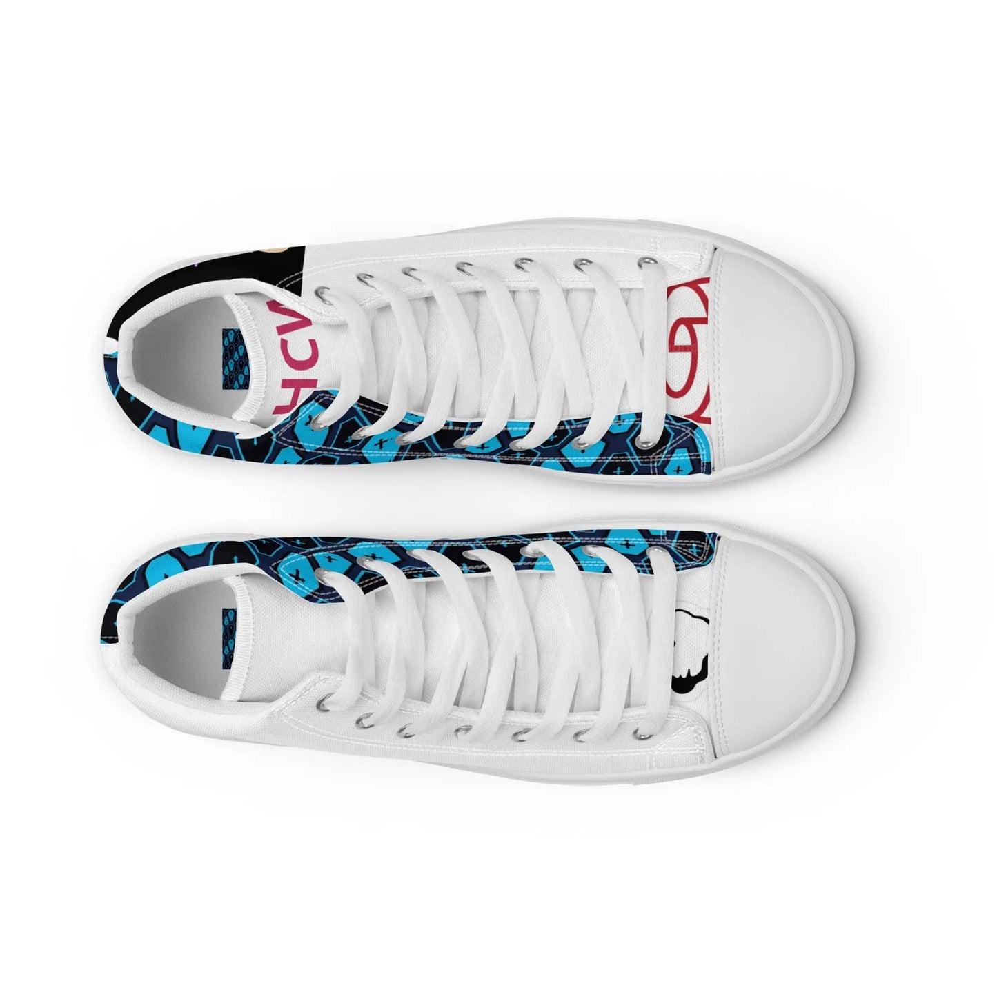 Caskets and patches Men’s high top canvas shoes - Hoodloom CityWear