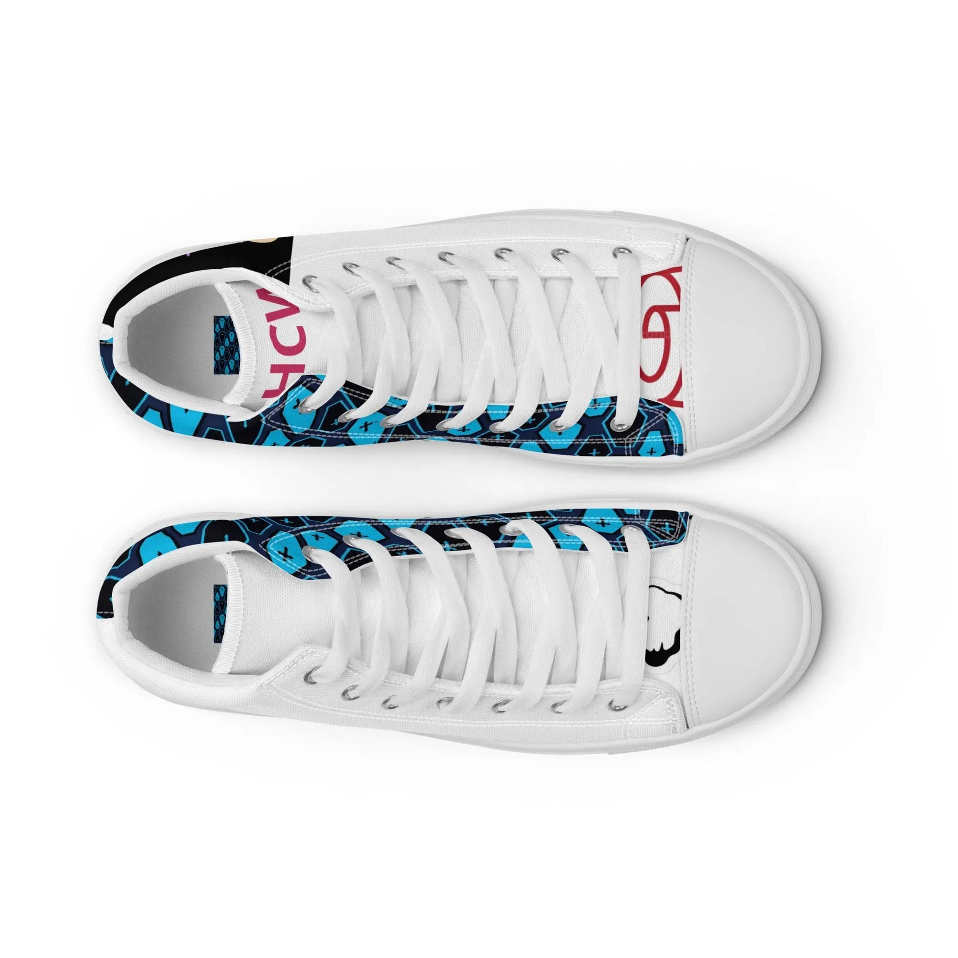 Caskets and patches Men’s high top canvas shoes - Hoodloom CityWear