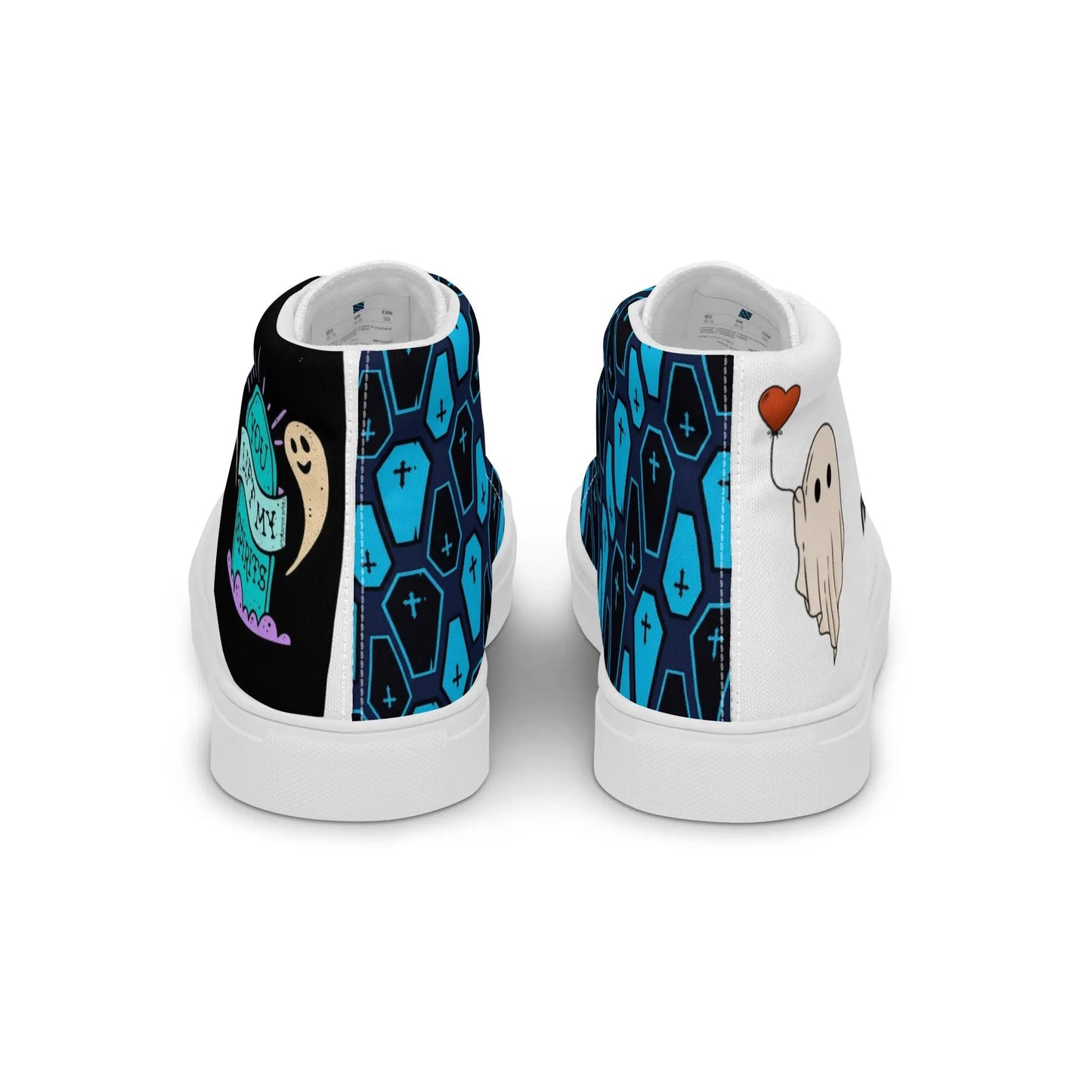 Caskets and patches Men’s high top canvas shoes - Hoodloom CityWear