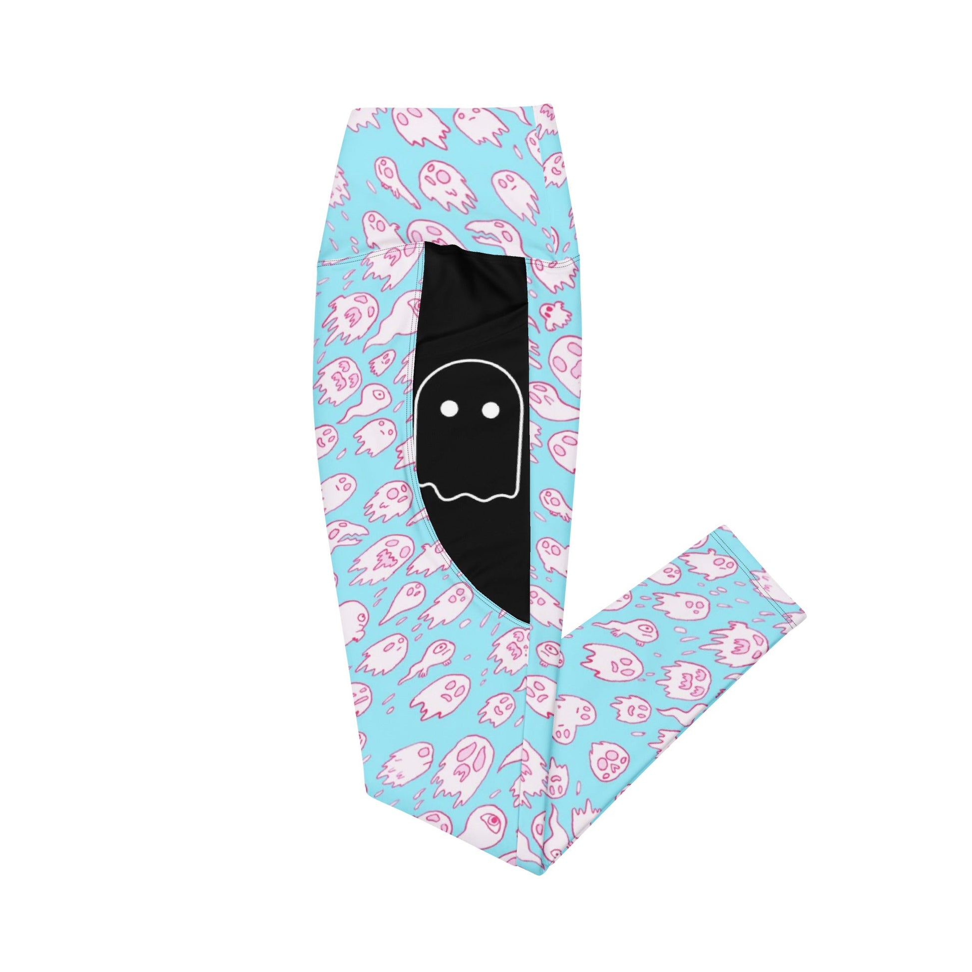 Cotton candy ghost Leggings with pockets - Hoodloom CityWear