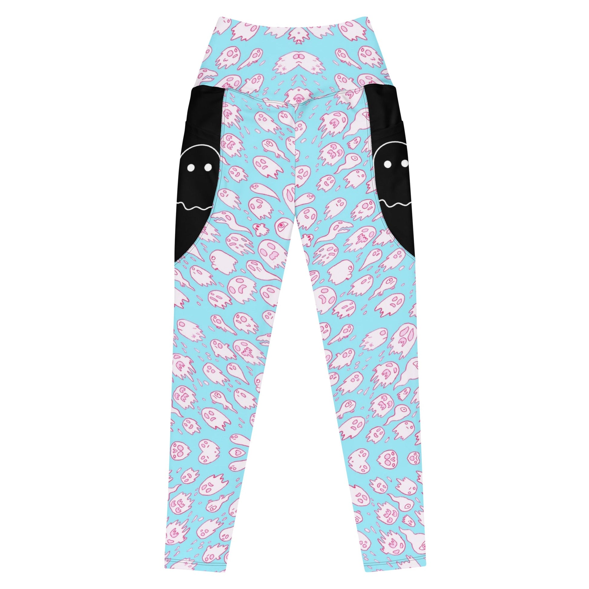 Cotton candy ghost Leggings with pockets - Hoodloom CityWear