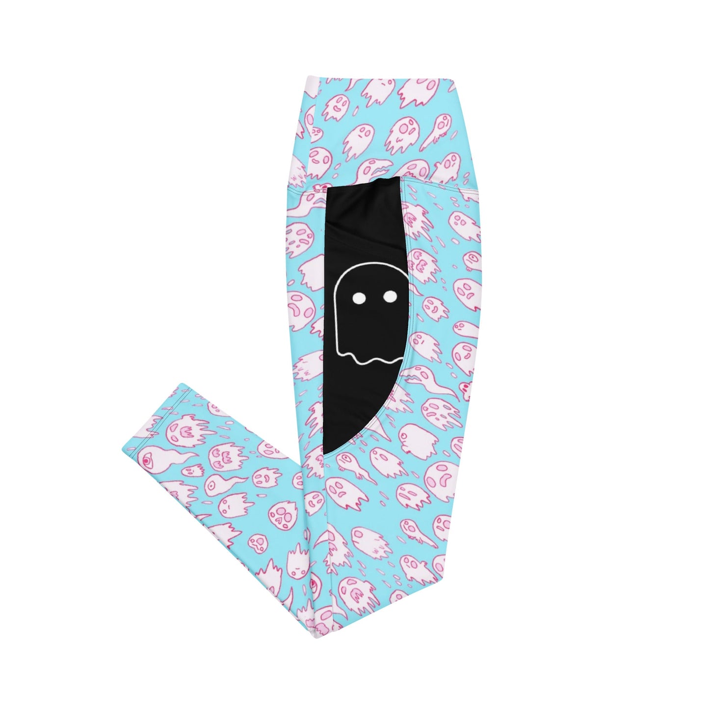 Cotton candy ghost Leggings with pockets - Hoodloom CityWear