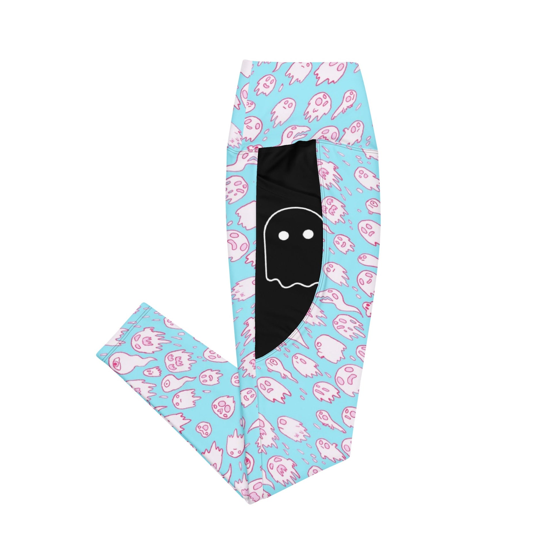 Cotton candy ghost Leggings with pockets - Hoodloom CityWear