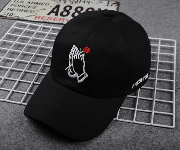 Korea Ulzzang Palm Rose Flower Baseball Cap