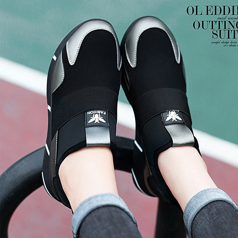 Gold Thick-Soled Women's Sports Casual Shoes