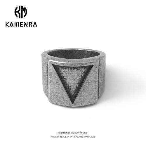 Hip Hop Men's Triangle Geometry Wide Finger Ring