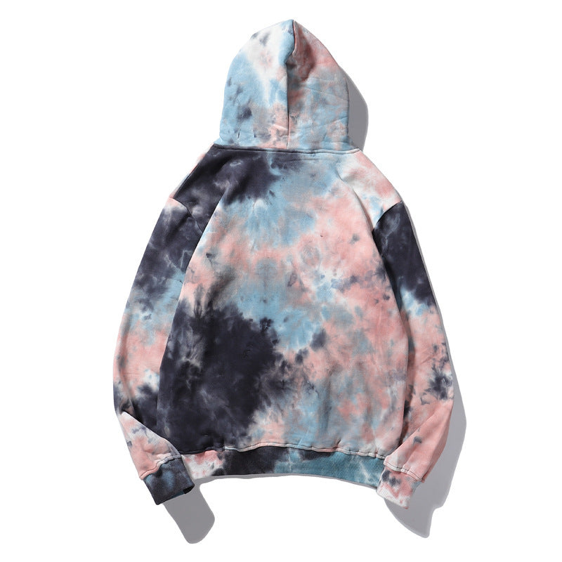 Loose Hooded Tie Dye Long Sleeve Sweatshirt