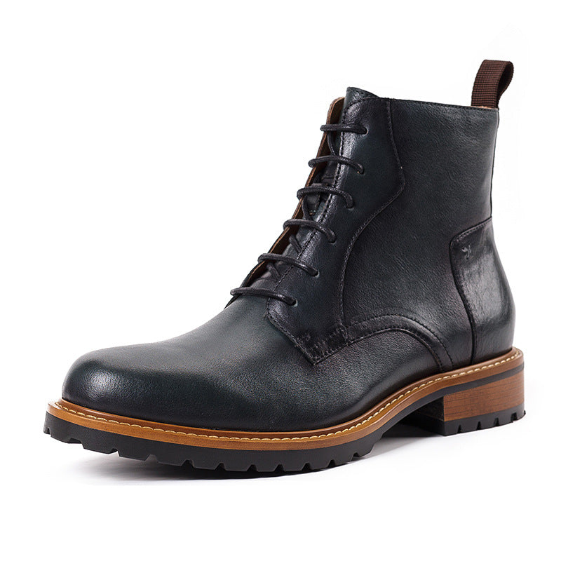 British Casual High-Top Leather Martin Boots for Winter