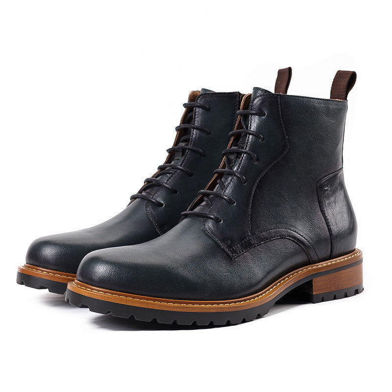 British Casual High-Top Leather Martin Boots for Winter