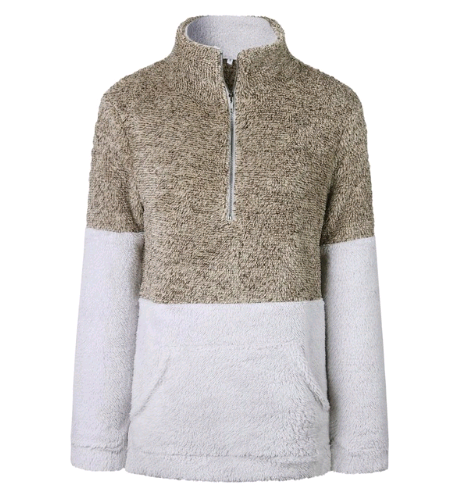Soft Knitted Wool Sweater with Zipper Pockets (Women)