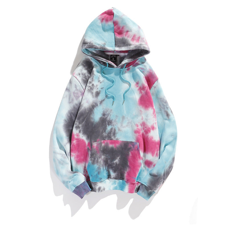 Loose Hooded Tie Dye Long Sleeve Sweatshirt