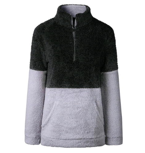Soft Knitted Wool Sweater with Zipper Pockets (Women)