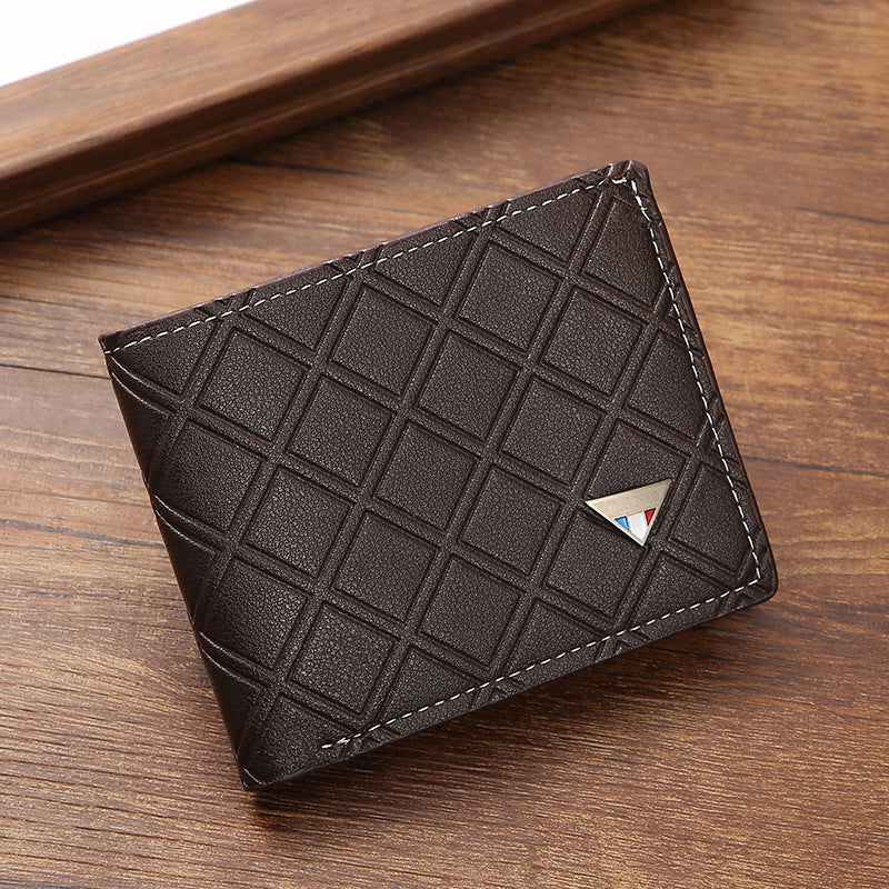 Retro PU Leather Slim Wallet for Short Men with Coin Pocket