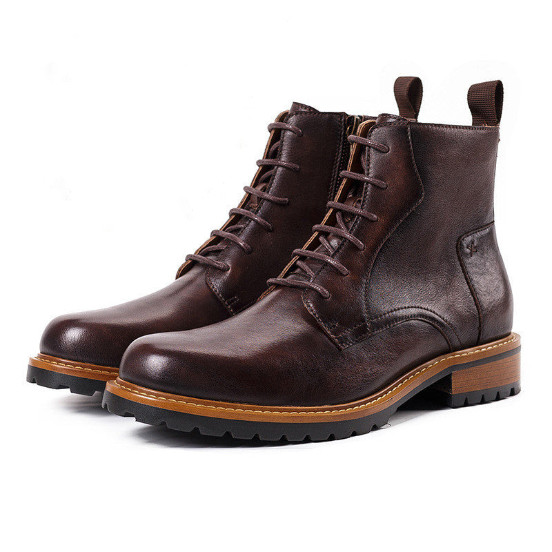 British Casual High-Top Leather Martin Boots for Winter